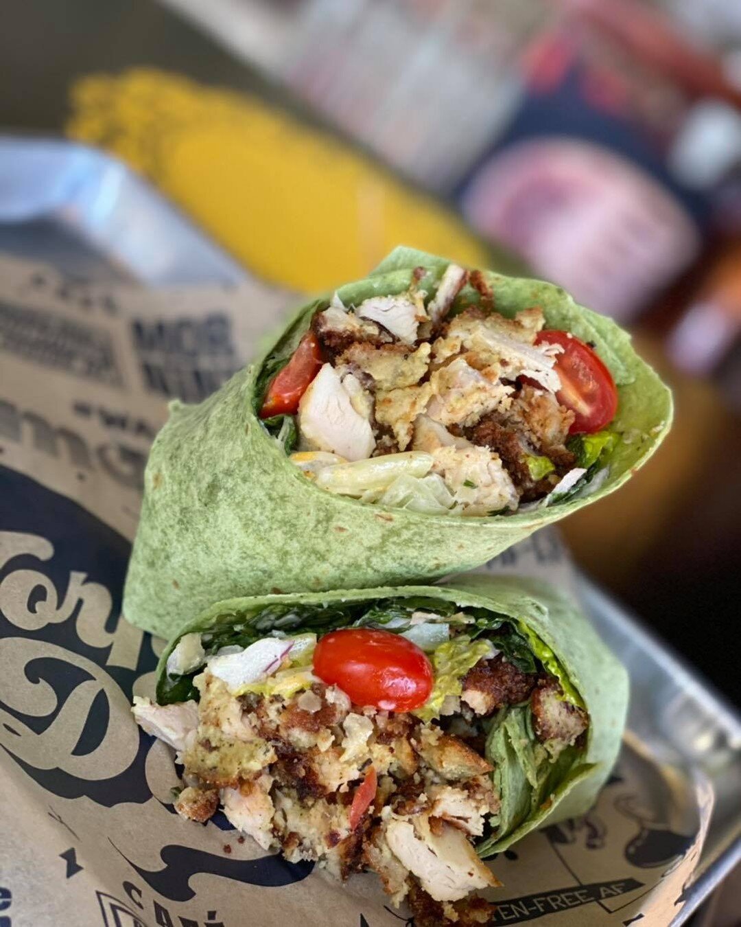 Lunch light with our featured Caesar Wrap- served with root chips and available until supplies run out. Only $9!